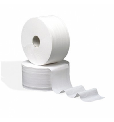 Rollo papel higiénico industrial pasta liso 100% virgen 2 capas 0/45  «DCP»400. Pack de 18 Uds - CESHSYMA
