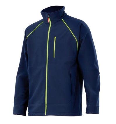 Chaqueta softshell azul marino/amarillo fluor 206001