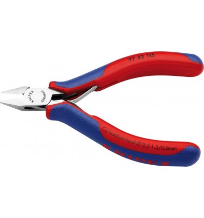 CORTAALAMBRES ELECTRONICA PUNTIAGUDO SIN BISEL 115MM KNIPEX