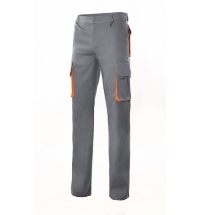 Pantalón multibolsillo gris/naranja 103004