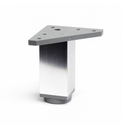 Pata mueble cuadrada aluminio anodizado brillo