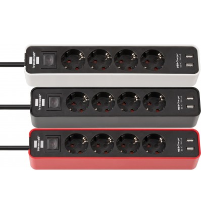 Base de tomas múltiples Ecolor con diseño compacto y puertos USB