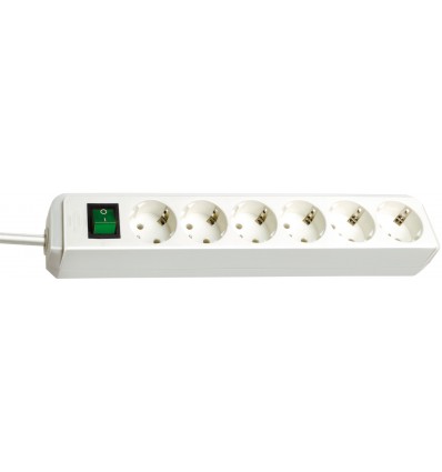 Base de tomas múltiples Eco-Line blanca con interruptor