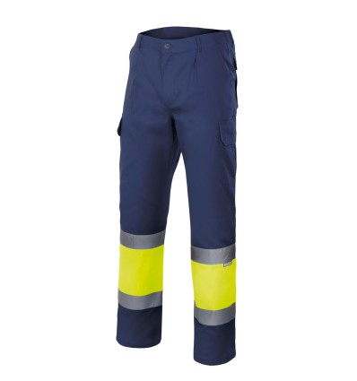 Pantalón multibolsillo alta visibilidad navy/amarillo 157