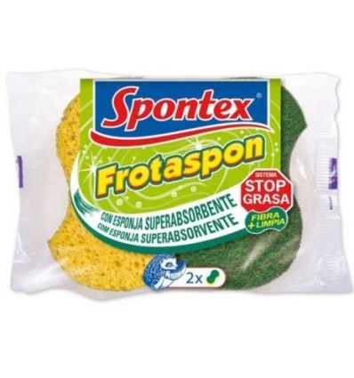 ESTROPAJO LIMP ESPONJA FIBRA VER FROTASPON SPONTEX 2 PZ