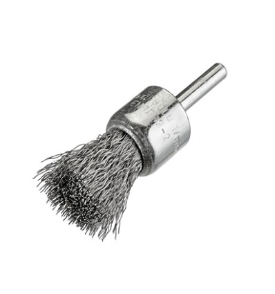 CEPILLO PINCEL DE ACERO LATONADO CON VASTAGO DE 6 MM FILAMENTO Ø 0.30 MM (30X35)