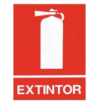 CARTEL OBRA EXTINTOR 0201 40X30 FOTOLUMINISCENTE