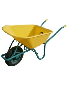 CARRETILLA JARDIN 100LT CUBETA NYLON AMARILLA