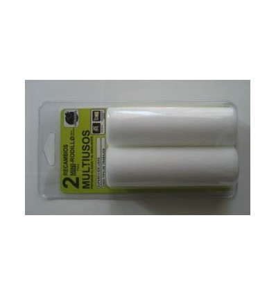 2 RECAMBIOS MINI RODILLO ESPUMA 11 CM MULTIUSOS