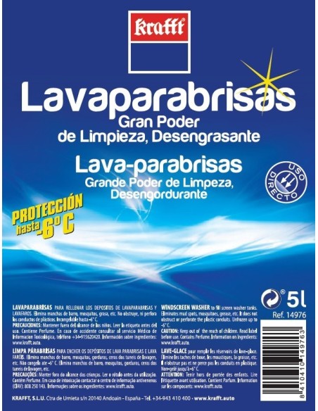 LAVAPARABRISAS -9 ºC CON METANOL 5 LT