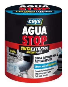 CINTA REPARACION INSTANTANEA AGUASTOP 10 CM X 1.5 M NEGRO