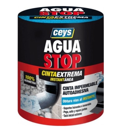 CINTA REPARACION INSTANTANEA AGUASTOP 10 CM X 1,5 M NEGRO