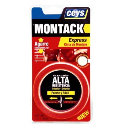 CINTA DOBLE CARA CEYS MONTACK EXPRESS 2.5MT X 19MM  BLISTER