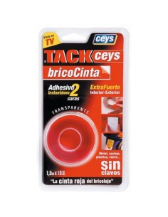CINTA DOBLE CARA TACKCEYS BRICOCINTA TRANSPARENTE 1.5M X19MM