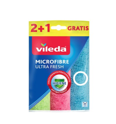 BAYETA LIMPIEZA MICROFIBRAS 2+1 TRES COLORES ULTRAFRESH