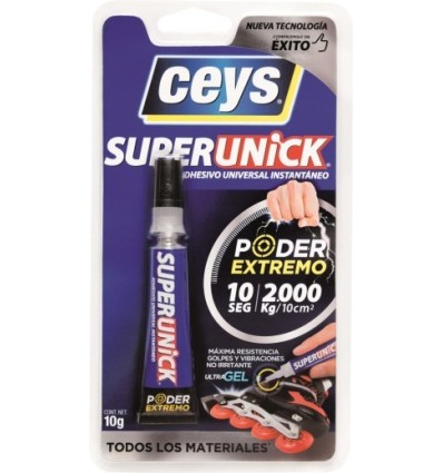 ADHESIVO INSTANTANEO FLEX 10 GR TRA GEL SUPERUNICK CEYS