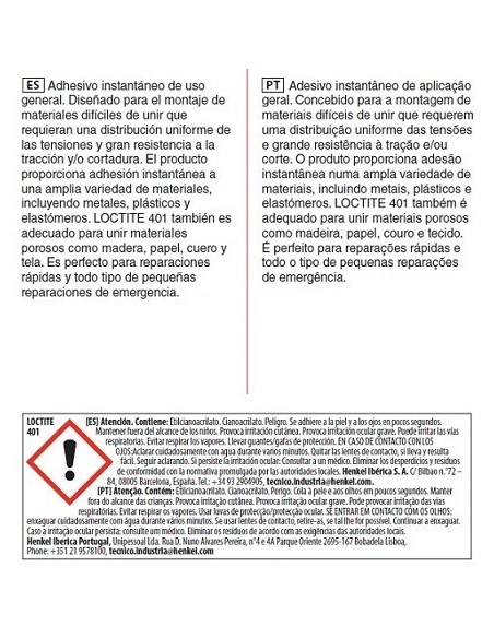 ADHESIVO INSTANTANEO GEL 3 GR LOCTITE 454 LOCTITE