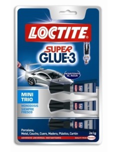 PEGAMENTO INSTANTANEO 1 GRAMO SUPER GLUE3 3 TUBOS LOCTITE