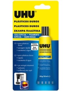 ADHESIVO PLASTICOS DUROS 30 GR PLASTICOS DUROS TUBO UHU
