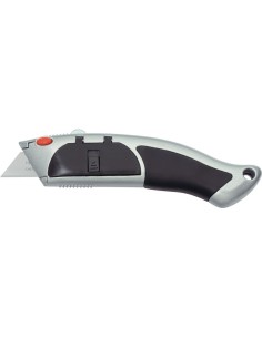 CUTTER RETRACTIL HOJA TRAPEZOIDAL CON 5 RECAMBIOS