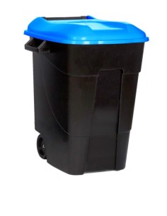 CONTENEDOR BAS. 100 LT C/RUED TAYG PL NEGRO TAPA AZUL TAPA 4