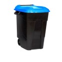 CONTENEDOR BAS. 100 LT C/RUED TAYG PL NEGRO TAPA AZUL TAPA 4