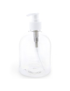 BOTE CON DISPENSADOR TRANSPARENTE 500CC