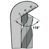 PLANTILLA AFILADO DE BROCAS. ANGULO 118º. PARA BROCAS HASTA 60 MM Ø.