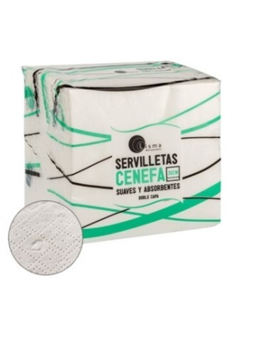 SERVILLETA MESA DOBLE CAPA 30X30CM PAPEL CENEFA LISMA 100 PZ