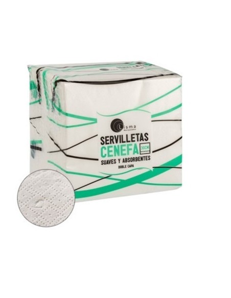 SERVILLETA MESA DOBLE CAPA 30X30CM PAPEL CENEFA LISMA 100 PZ