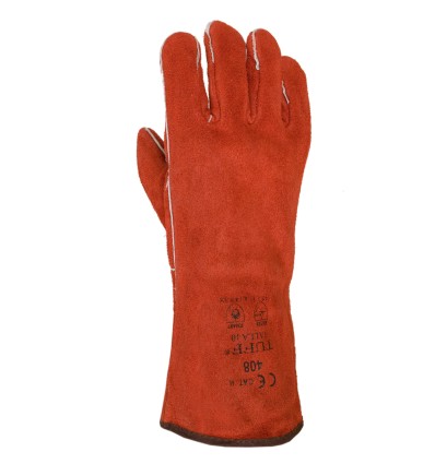 GUANTE 408 SOLDADOR SERRAJE ROJO TALLA 10