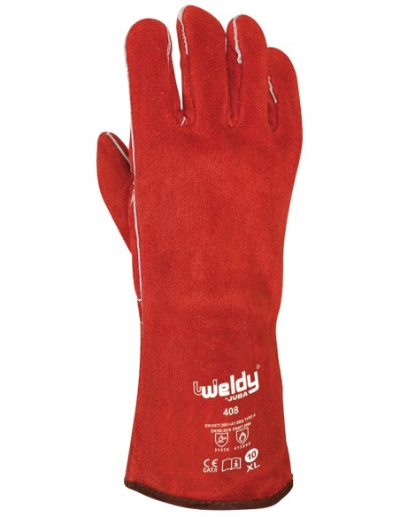 GUANTE 408 SOLDADOR SERRAJE ROJO TALLA 10