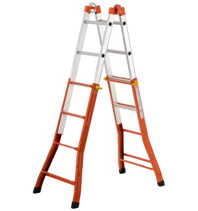 ESCALERA TELESCOPICA MULTIPOSICION MIXTA PEPPINA 125 KG (4+4 PELDAÑOS)