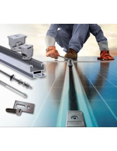 KIT MONTAJE SOLAR-FLAT CHAPA 1 MODULO + UNION