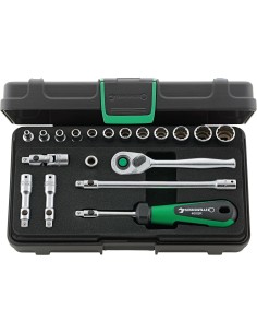 JUEGO COMPLETO DE LLAVE DE VASO 1/4" 40AD/12/7QR KN
