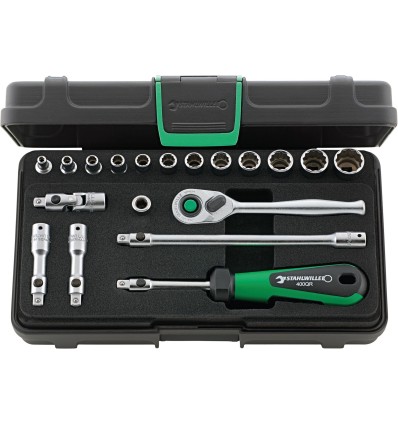 JUEGO COMPLETO DE LLAVE DE VASO 1/4" 40AD/12/7QR KN