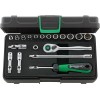 JUEGO COMPLETO DE LLAVE DE VASO 1/4" 40AD/12/7QR KN