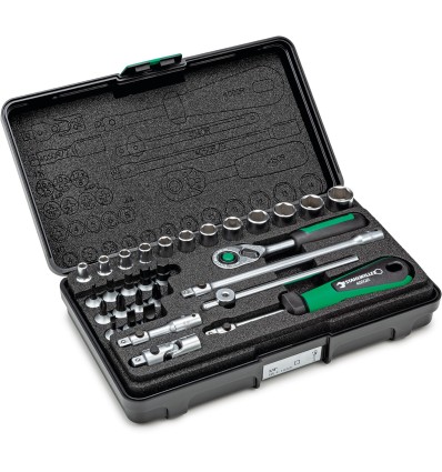JUEGO COMPLETO DE LLAVE DE VASO 1/4" 40/24/6QR KN