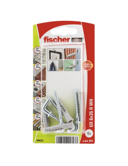 TACO REBORDE 06X35MM UX-R NYL FISCHER 100 PZ