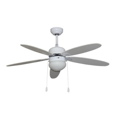 VENTILADOR TECHO 130CM CON LUZ 50W-3 VELOCIDADES 5ASPAS BLANCO SEGIN