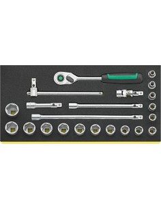 BANDEJA TCS CON BOCAS DE LLAVE DE VASO 3/8" TCS 456/16/6QR