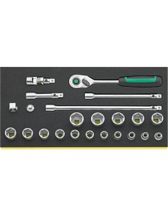 BANDEJA TCS CON BOCAS DE LLAVE DE VASO 3/8" TCS 456/16/7QR