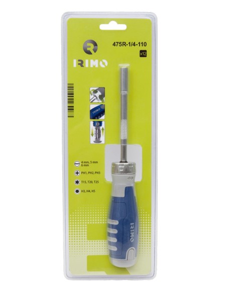 DESTORNILLADOR DE CARRACA CON 12 PUNTAS 1/4"