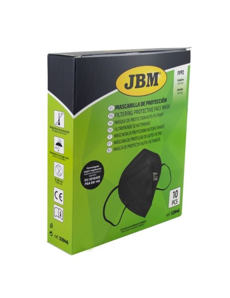 MASCARILLA DESECHABLE PLEGABLE FFP2 NEGRA (ENVASADA INDIVIDUAL)