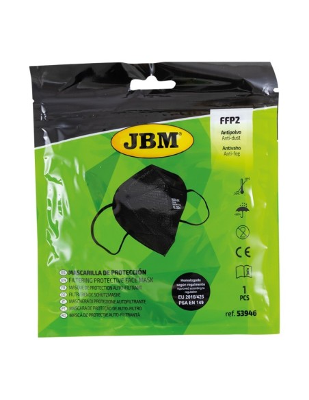 MASCARILLA DESECHABLE PLEGABLE FFP2 NEGRA (ENVASADA INDIVIDUAL)