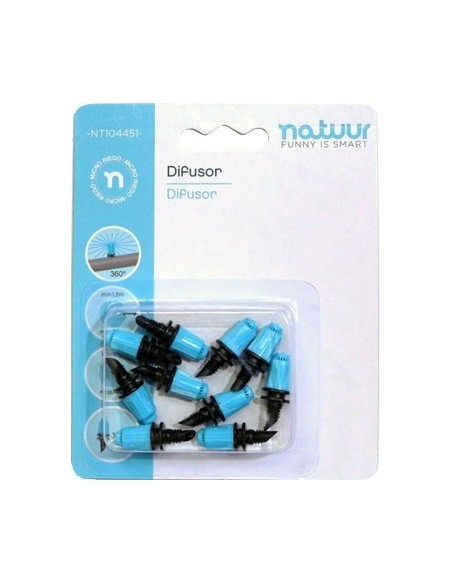 DIFUSOR MICRO RIEGO NEGRO/VERDE FINAL NEG/VER NATUUR 10 PZ