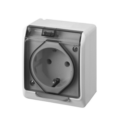 BASE ENCHUFE ELEC ESTANCO TT S/LAT 16A-250V IP54 ABS BL POOL