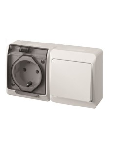 INTERRUPTOR ELEC 16AMP-250V ESTANCO CONM. ENCHUFE IP54 ABS B
