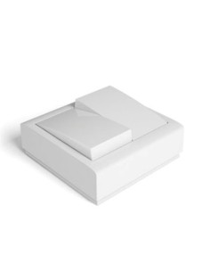 CONMUTADOR DOBLE 72X72X28 10A-250V SUP. ABS BL 8003 FAMAT