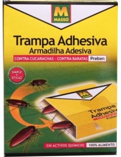 TRAMPA ADHESIVA CUCARACHAS CEBO MASSO PREBEN 5 UNIDADES
